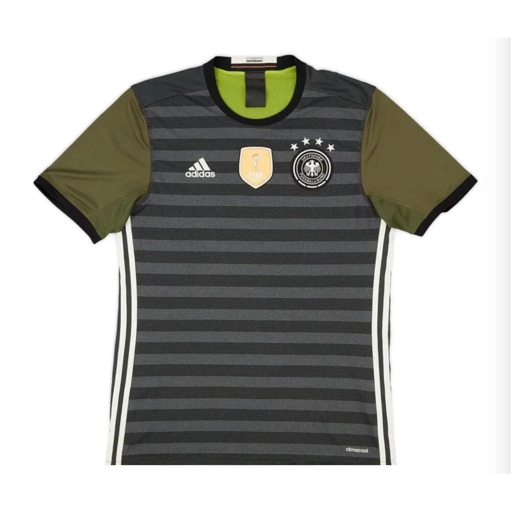 Germany Soccer football Jersey Black‎ and Gray away jersey Mens size large 2015